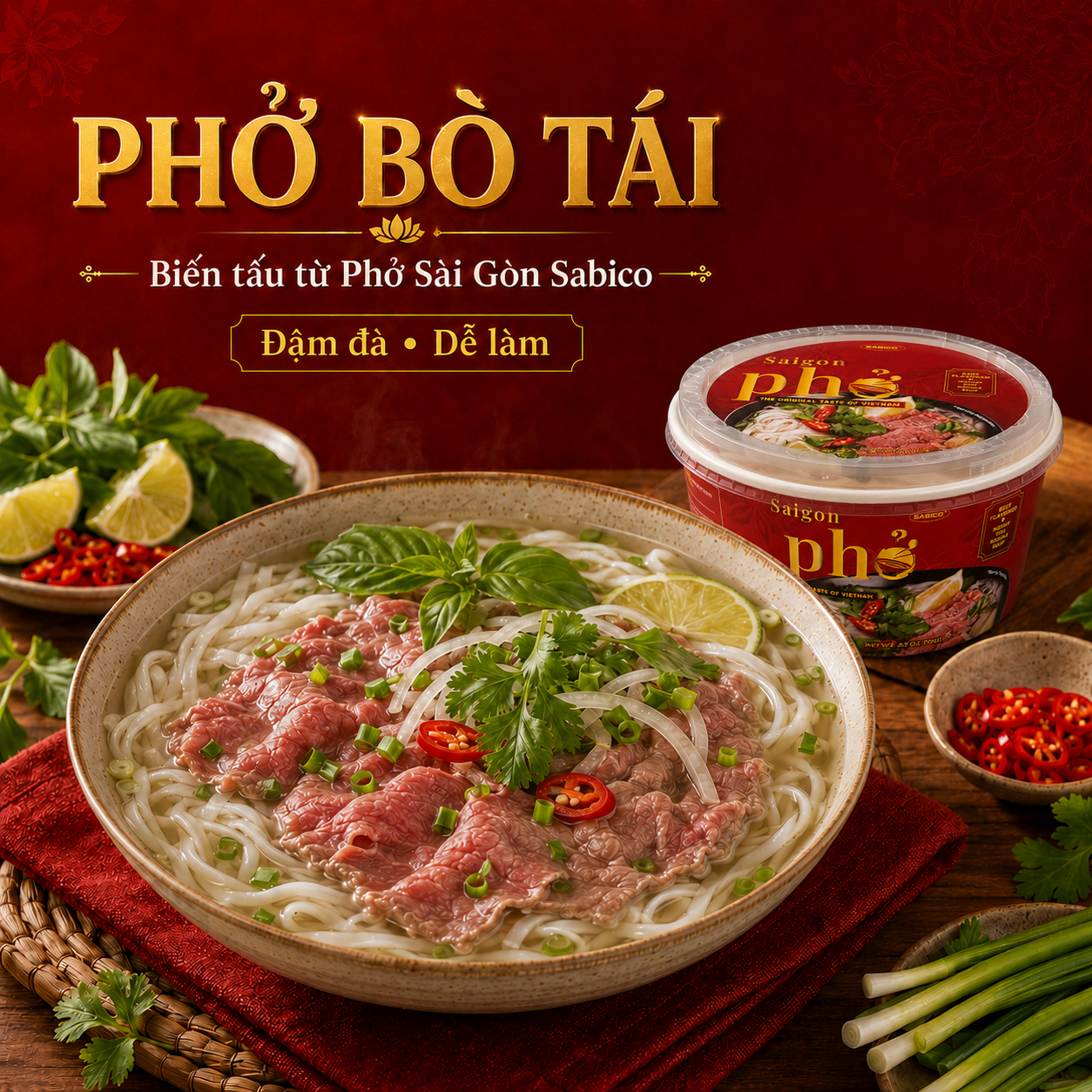Phở bò tái