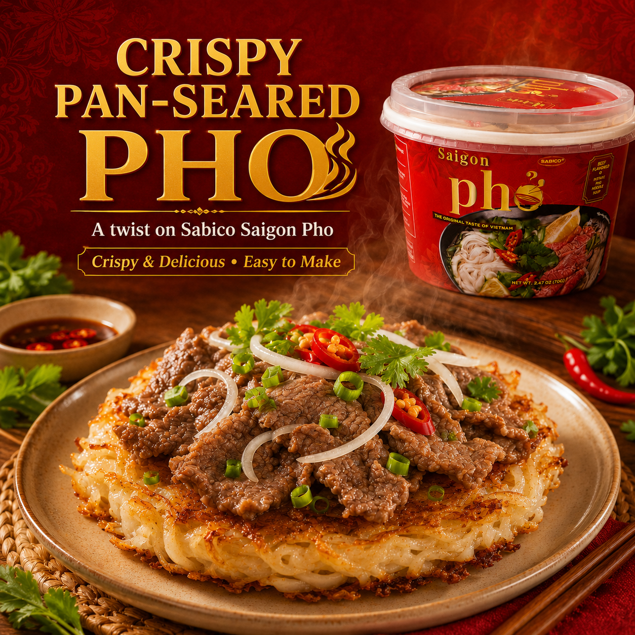 Crispy pan-seared pho