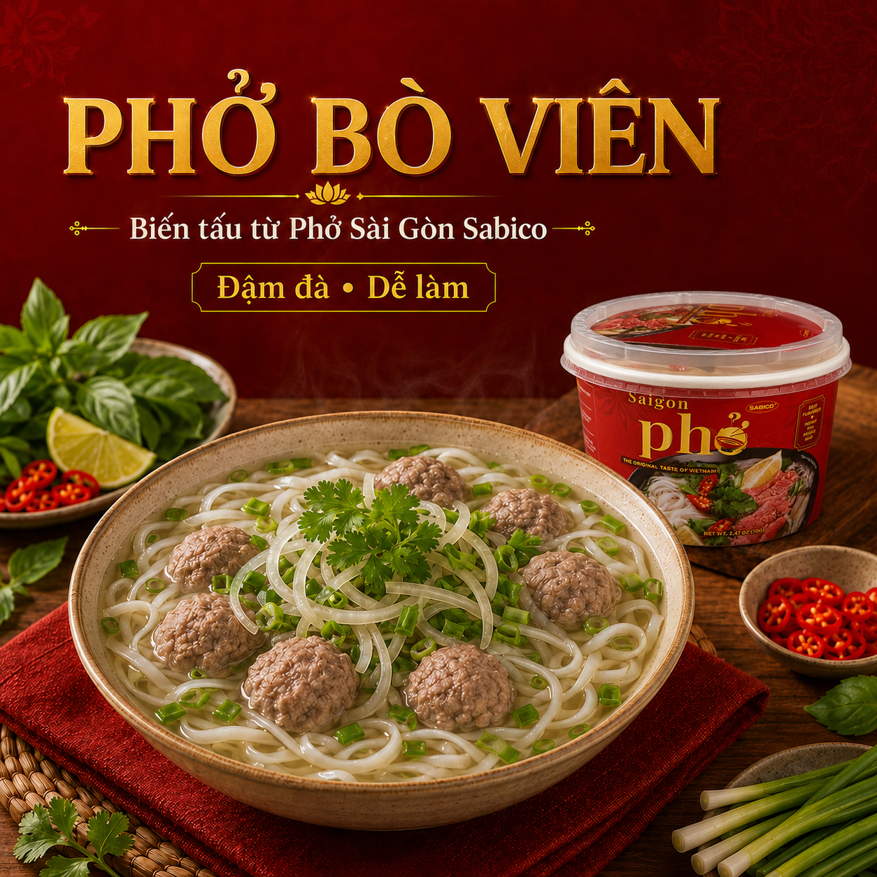 Phở bò viên