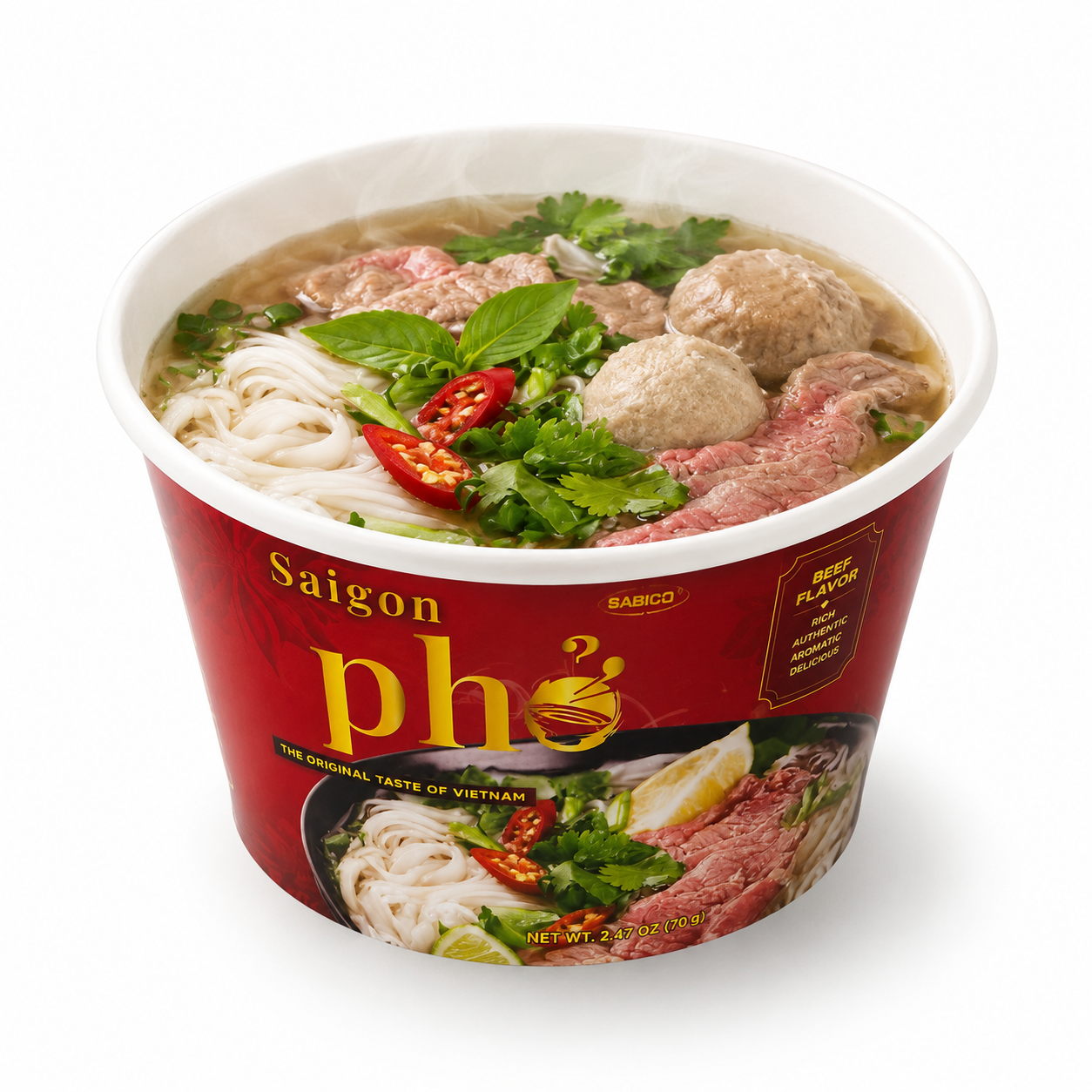 Sabico Saigon Pho serving bowl with beef and meatballs