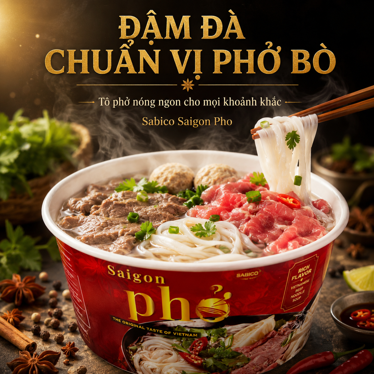 Sabico Saigon Pho — authentic beef pho serving suggestion