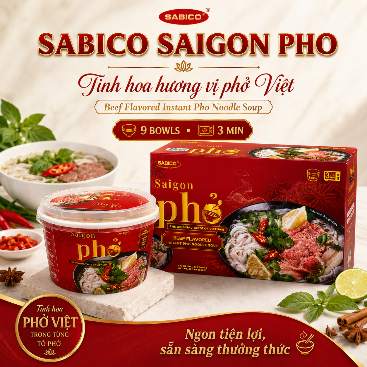 Sabico Saigon Pho lifestyle composition